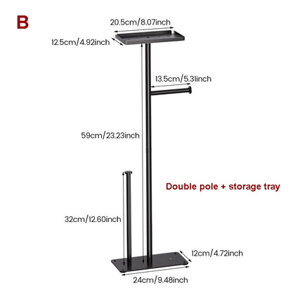 Toilet Tissue Roll Paper Holder Free Standing For Bathroom With storage Tray by zapcart