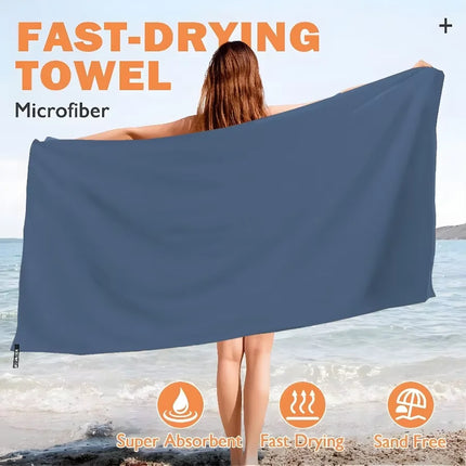 Quick Dry Beach Towel, Microfiber Travel Towel,Fast Drying Towel Set for Camping, Beach, Gym, Sports, Bath by zapcart