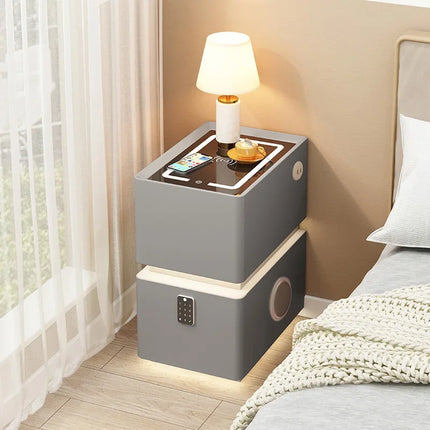 Wireless Charging Smart Bedside Table Modern Solid Wood Drawer Cabinet Floating Narrow Nightstand Minimalist Bedside Storage by zapcart