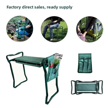 2 in 1 Garden Kneeler and Seat, Folding Garden Seat W/EVA Foam Kneeling Pad Removable Tools Pouch for Women Men Seniors by zapcart