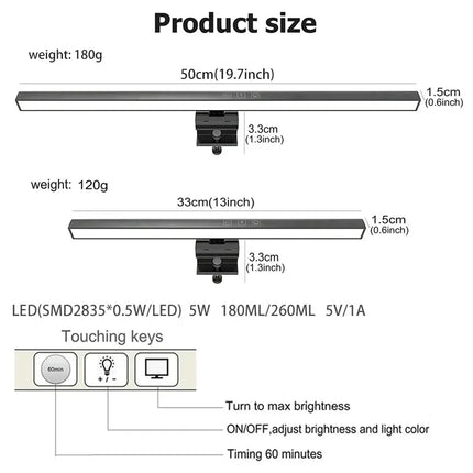 LED Computer Monitor Light Bar For Learning/Reading/Work Dimming Night Lighting Display Screen Hanging Lamp Eye Protection Lamp by zapcart