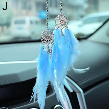 Mini Dream Catcher Car Mirror Hanger Calming Wind Chimes by zapcart