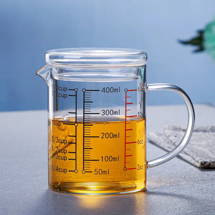 High Borosilicate Glass Measuring Cups Clear Glass Scale Cup With Handle V Shaped Spout Kitchen Glass Measuring Beaker by zapcart