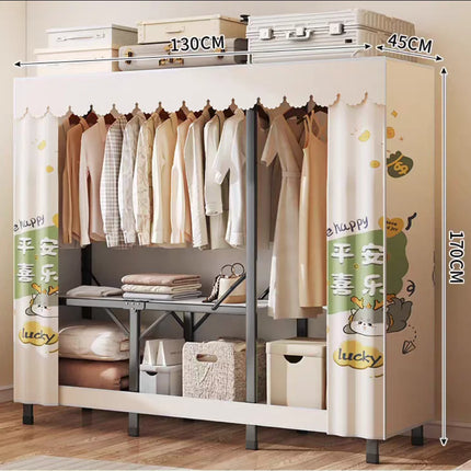 Personal Simple Folding Wardrobe for Small Apartments Rent House Bedroom Clothing Foldable Storage Rack Compact Organizer by zapcart
