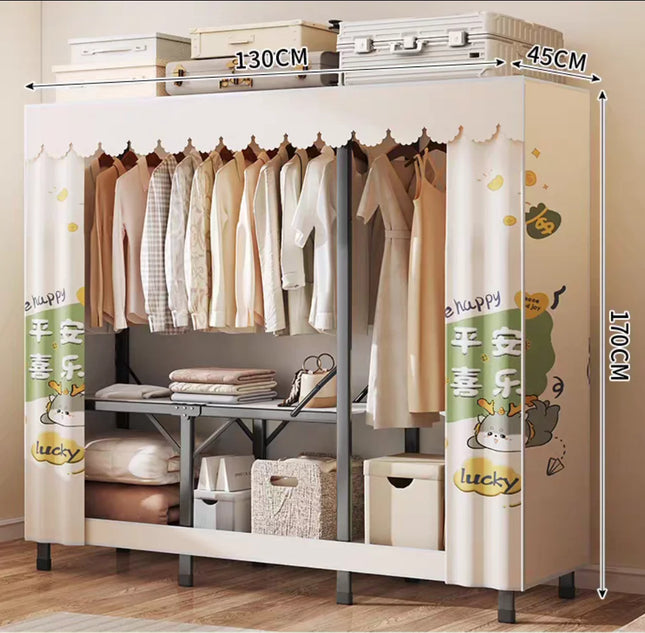 Personal Simple Folding Wardrobe for Small Apartments Rent House Bedroom Clothing Foldable Storage Rack Compact Organizer by zapcart