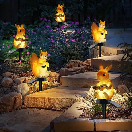Solar Courtyard Lamp Resin Rabbit Hedgehog Atmosphere Courtyard Corridor Decoration Luminous LED Lawn Lights Floor Mounted Lamp by zapcart