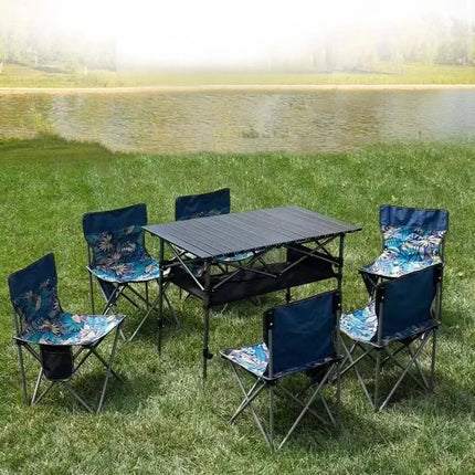 Outdoor Folding Long Table Portable Storage Universal Camping Space Saving Desk Easy To Install with Net Sturdy and Stable Table by zapcart