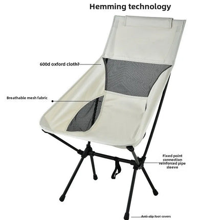 Garden Chair Outdoor Folding Chairs Space Chair Portable Camping Fishing Moon Chair Ultra-light and Portable Patio Furniture by zapcart