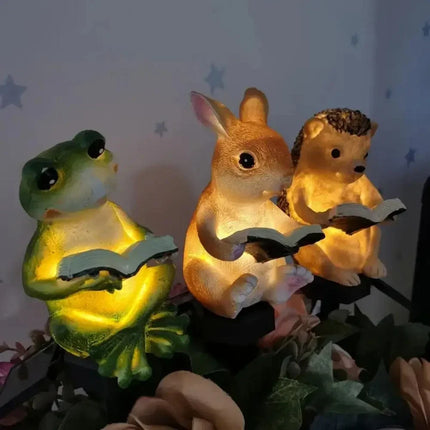 Solar Courtyard Lamp Resin Rabbit Hedgehog Atmosphere Courtyard Corridor Decoration Luminous LED Lawn Lights Floor Mounted Lamp by zapcart