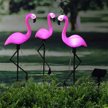 LED Outdoor Solar Light Waterproof 1/3pcs Flamingo Shape Landscape Lawn Lamps for Park Pathway Home Garden Courtyard Decoration by zapcart