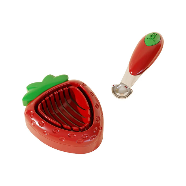 Joie Strawberry Huller Slicer Stainless Steel Strawberry Slicer Fruit Leaf Stem Remover Salad Cake Tools Kitchen Accessories by zapcart