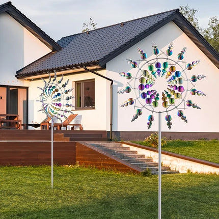Metal Windmill Creative Courtyard Garden Lawn Decoration Wind Collector Magical Kinetic Energy Metal Windmill Rotator by zapcart