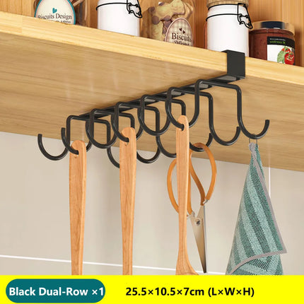 Under Cabinet Kitchen Organizer Rack With Hooks For Paper Towels Home Cooks by zapcart