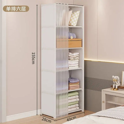 Dustproof Simple Wardrobe Home Bedroom Dormitory Plastic Multi-Layer Clothing Quilt Toys Books Debris Storage Cabinet by zapcart