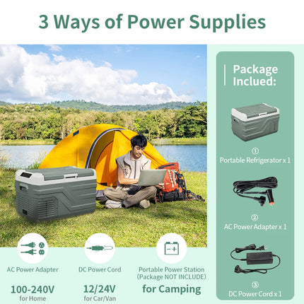 Alpicool NL 25L 35L 45L Car Refrigerator 12V Compressor Fridge Freezer 12/24V DC 100-240V AC Portable Cooler for Camping Travel by zapcart