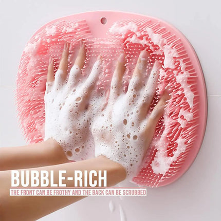 Foot Wash Brush Rub Back with Sucker Brush Bathroom Tool Foot Massage Pad Shower Massage Mat Exfoliating Bath Pad Bath Sponge by zapcart