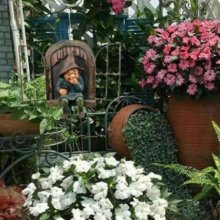Creative Garden Statue Elf Goes Out with Tree Embracing Garden Outdoor Decoration by zapcart