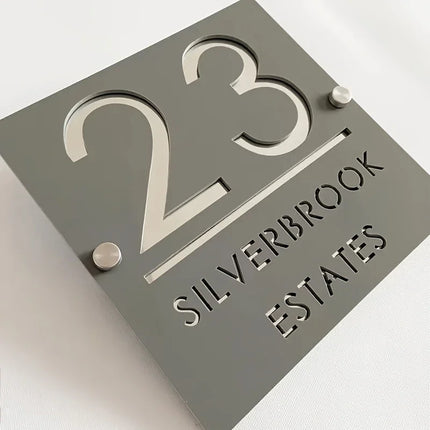 Personalized House Sign With Nails Custom Door Sign Outdoor 3D Cut Acrylic House Number Outdoor Family Door Name Sign street by zapcart