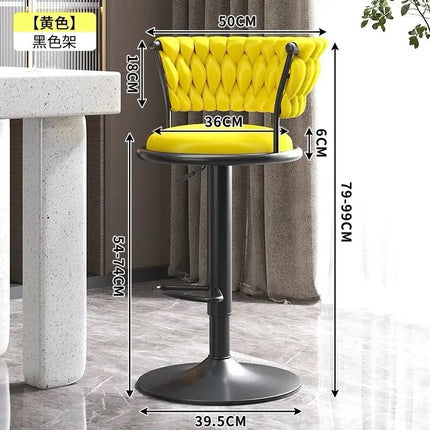 Bar Chair Nordic Tall Counter Furniture Gold Velvet Back Luxury Kitchen Leather Modern High Stool Bar Chairs كراسي بار Stool by zapcart