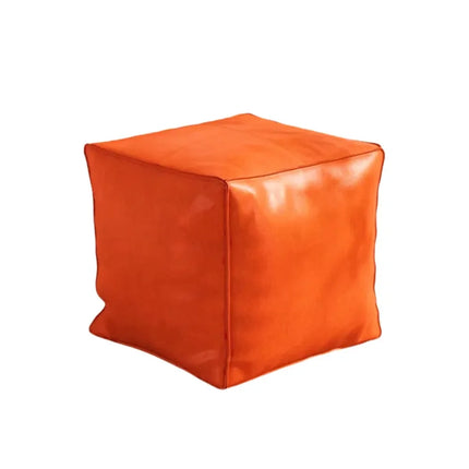 Nordic Style Non-Slip Storage Stool Waterproof No Fillings PU Leather Ottoman Square Stackable Unstuffed Cushion Cover Home by zapcart