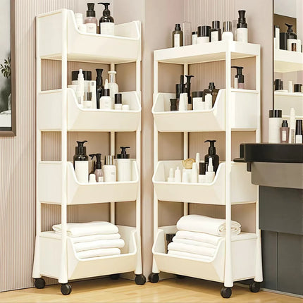 5-tier Storage Rack Storage Cart Bookshelf - Mobile Storage Rack with Wheels for Living Room Bedroom Dormitory Book Storage Rack by zapcart