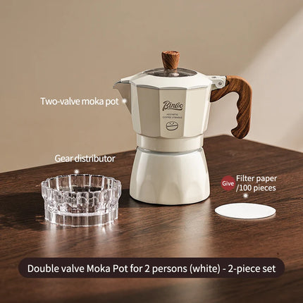 Bincoo Dual Valve Moka Pot Set with Heater, Espresso Coffee Maker, Portable Home Machine, Outdoor Use by zapcart