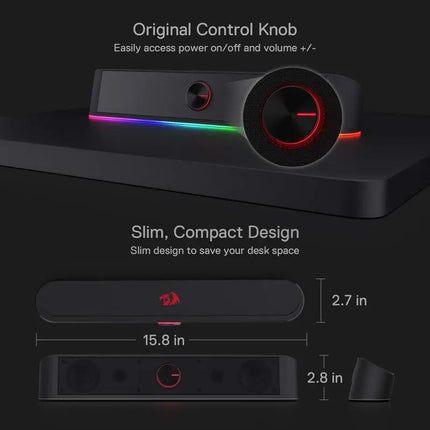 Redragon GS560 Adiemus RGB USB Desktop Soundbar For PC by zapcart