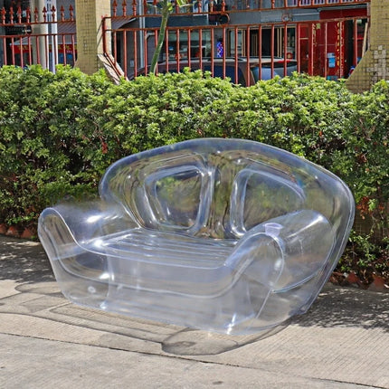 Outdoor Camping Transparent PVC Inflatable Sofa, Double Sofa Chair, Living Room Leisure Backrest Sofa Garden Inflatable Chair by zapcart