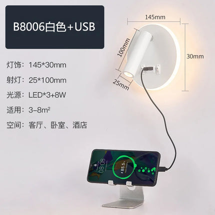 LED Wall Mounted Reading Light with Switch And USB Port Rotatable Bedside Wall Lamp Wall Sconce Spotlight for Bedroom by zapcart