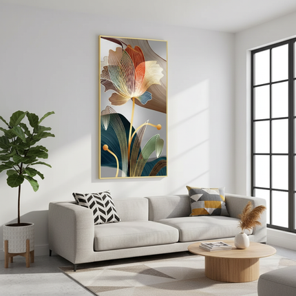 Abstract Flower Art Living Room