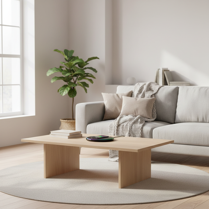 Black VIKEFON wireless charger on British coffee table