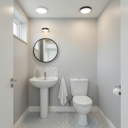 British Cloakroom with Small Ceiling Lights