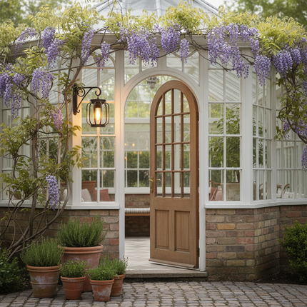 British conservatory with wisteria