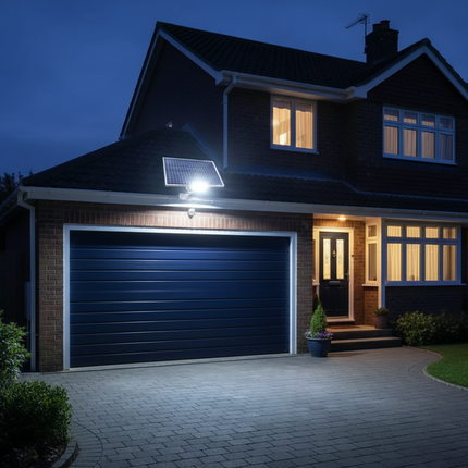 British Garage with Solar Street Light