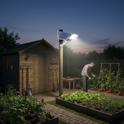 British Garden Shed with Solar Light