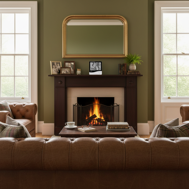 British Living Room with Weather Station