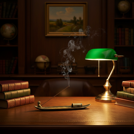 British Study with Incense Holder