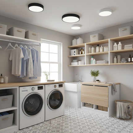 British Utility Room with Various Wattages