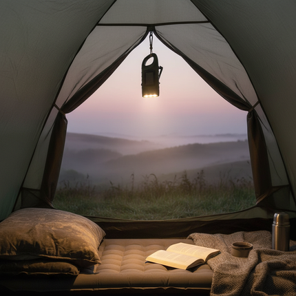 Camping tent interior