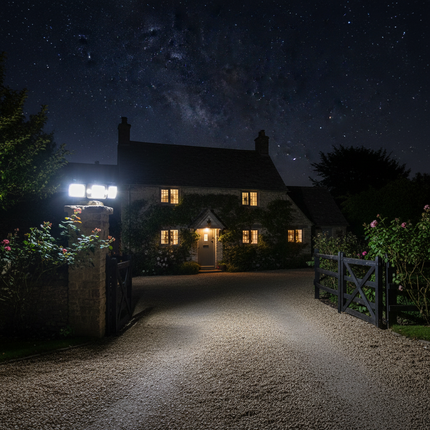 Cottage Driveway Night