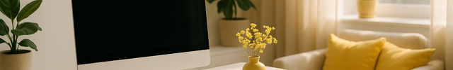 create a lifestyle horizontal image for our Privacy Policy page while using fine touches of our yellow theme color, dont fill with yellow, dont use laptop, cup and privacy policy word and different from above images