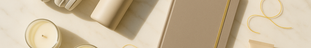 create a lifestyle horizontal image for our trending products collection while using fine touches of our yellow theme color, do not fill with yellow color, create it with different products