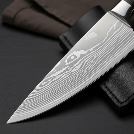 Damascus Knife – Blade Close-Up