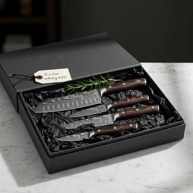 Damascus Knife Set – Gift Box