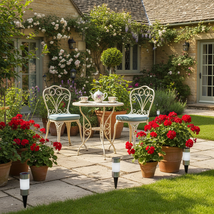 English Patio with Solar Lights