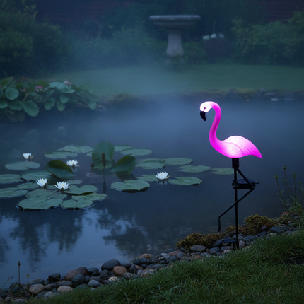 Flamingo Solar Light – Single Pond Reflection