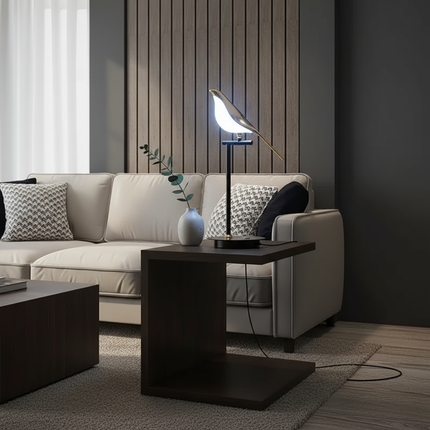 Gold Bird Floor Lamp 1 Bird Cold White