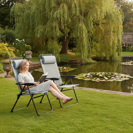 Grey Recliner - Garden Pond