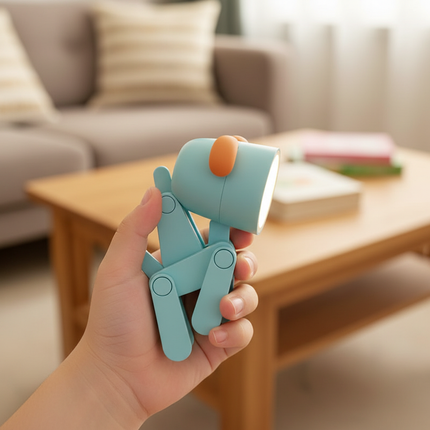 Hand holding folded lamp
