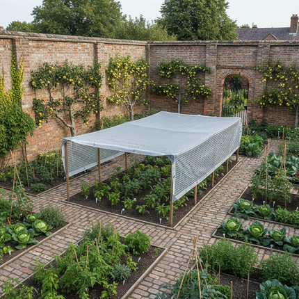 HDPE shade net in Victorian walled garden
